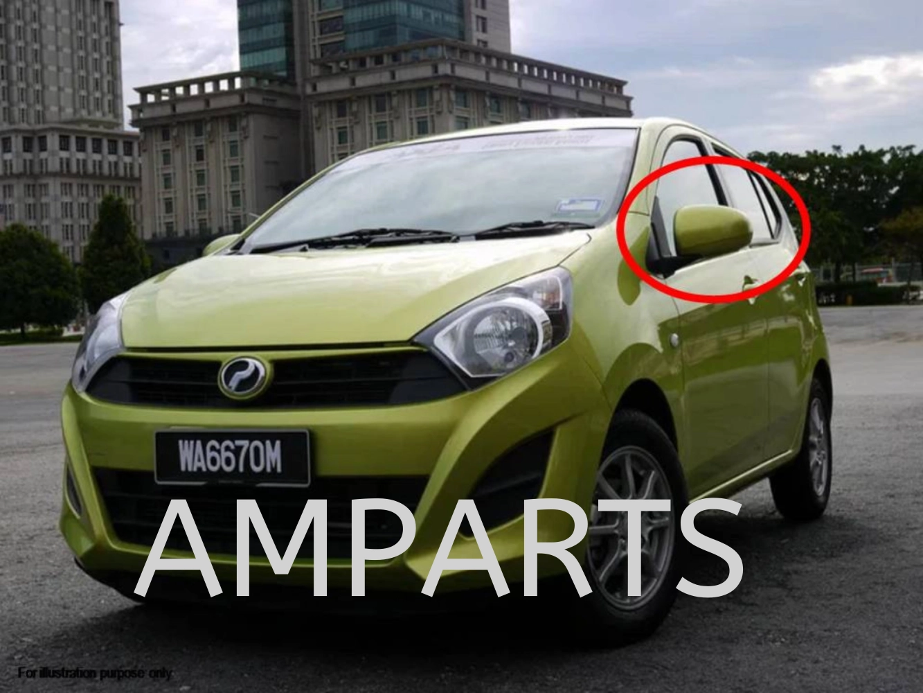 Perodua Axia 2014 Door Mirror (Manual)